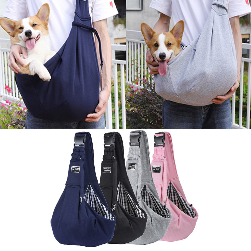 Adjustable Pet Shoulder Bag with Safety Buckle & Storage Pocket - Elibark Dog Supplies