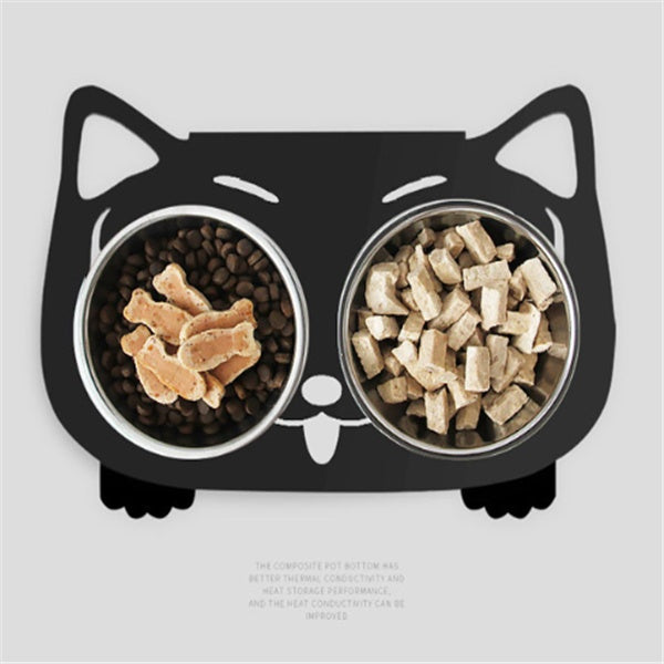 Inclined Stainless Steel Dog Bowl – Anti-Moisture & Stylish - Elibark Dog Supplies