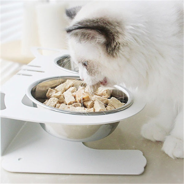 Inclined Stainless Steel Dog Bowl – Anti-Moisture & Stylish - Elibark Dog Supplies