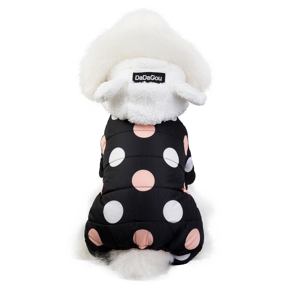 Cozy Polka Dot Cotton Pet Coat – Four-Leg Warmth - Elibark Dog Supplies