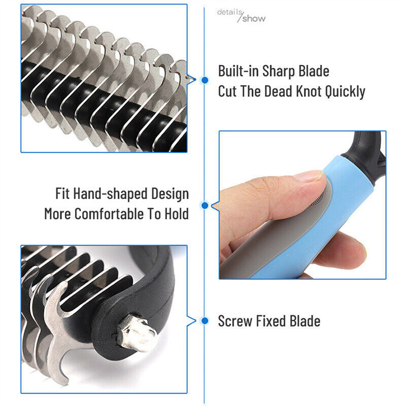 Gentle Dual-Sided Brush for Tangles & Loose Fur - Elibark Dog Supplies