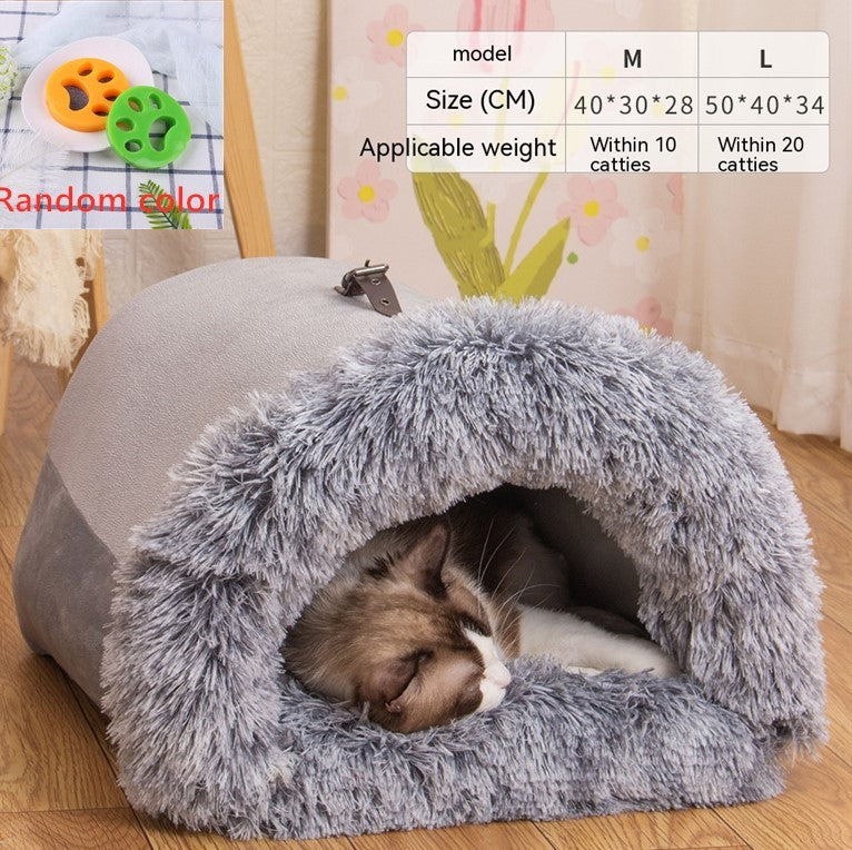 Cozy Portable Pet Nest – Warm Dog & Cat Bed for Winter - Elibark Dog Supplies