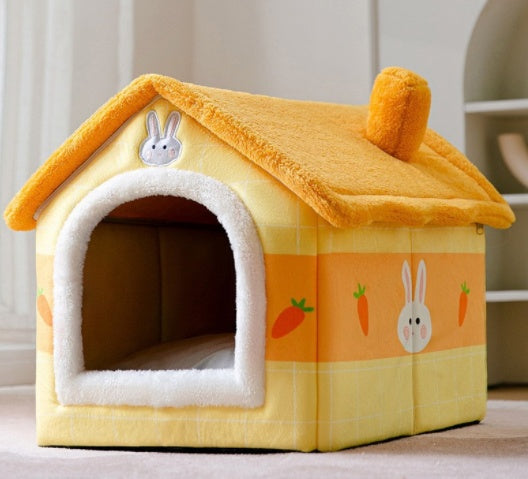 Foldable Pet Cave Bed – Warm, Enclosed Dog Nest - Elibark Dog Supplies