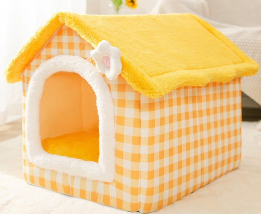 Foldable Pet Cave Bed – Warm, Enclosed Dog Nest - Elibark Dog Supplies