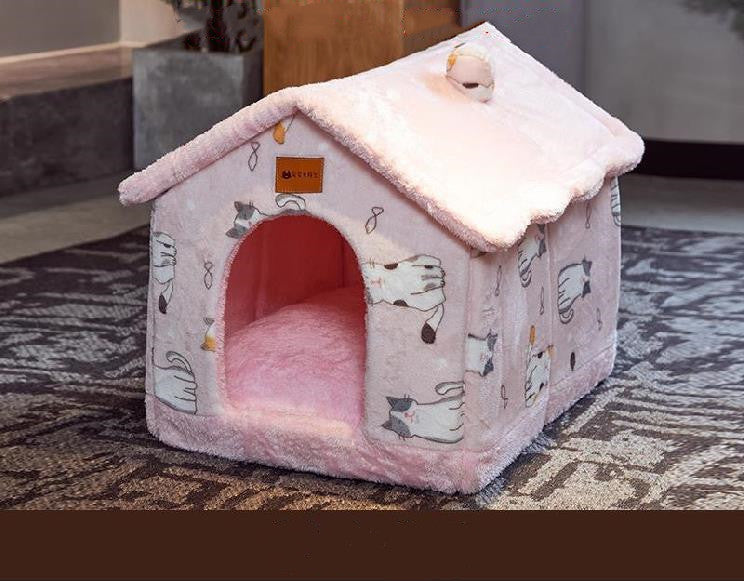 Foldable Pet Cave Bed – Warm, Enclosed Dog Nest - Elibark Dog Supplies
