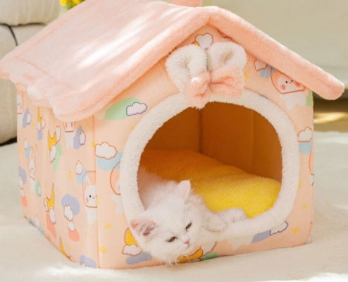 Foldable Pet Cave Bed – Warm, Enclosed Dog Nest - Elibark Dog Supplies