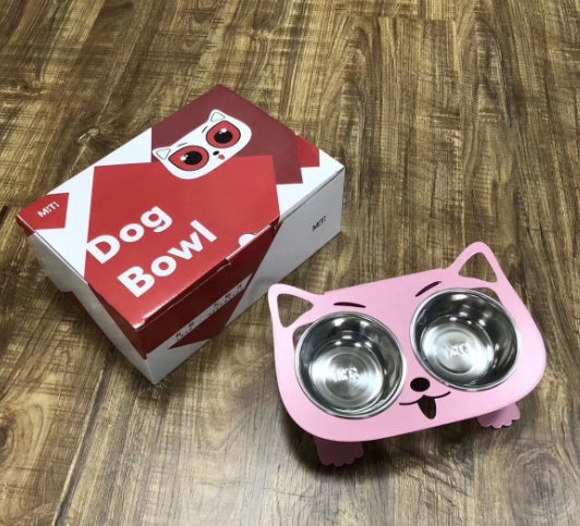 Inclined Stainless Steel Dog Bowl – Anti-Moisture & Stylish - Elibark Dog Supplies