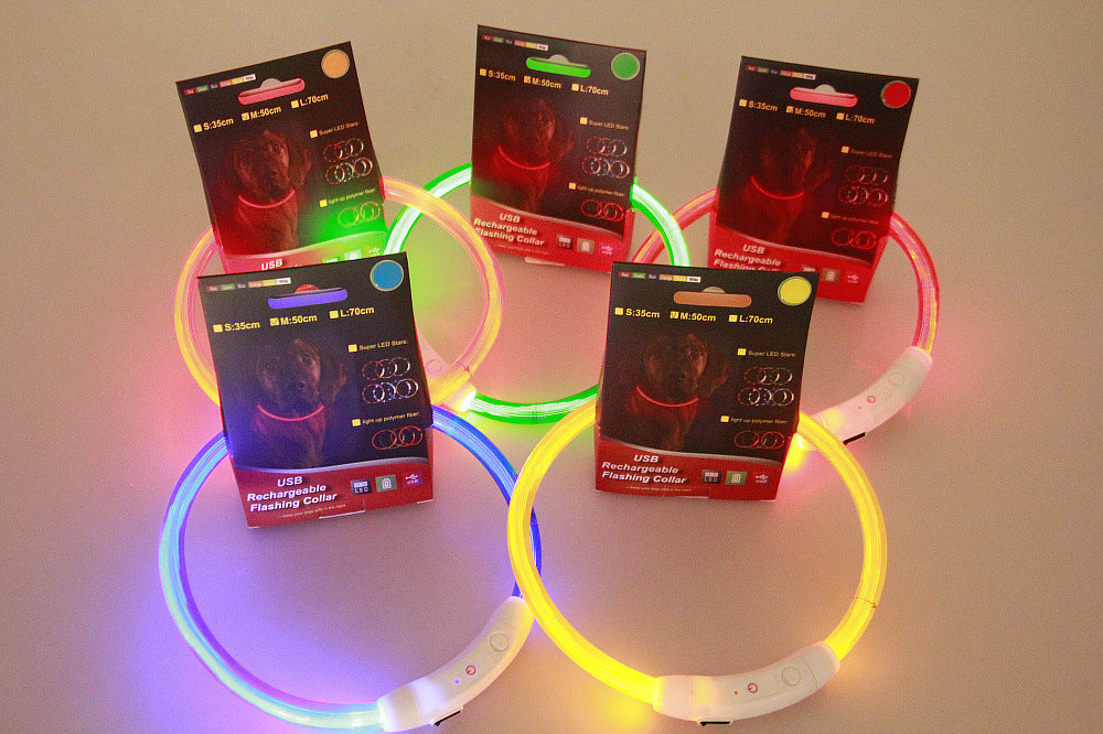 LED Dog Collar – USB Rechargeable Safety Light for Night Walks - Elibark Dog Supplies