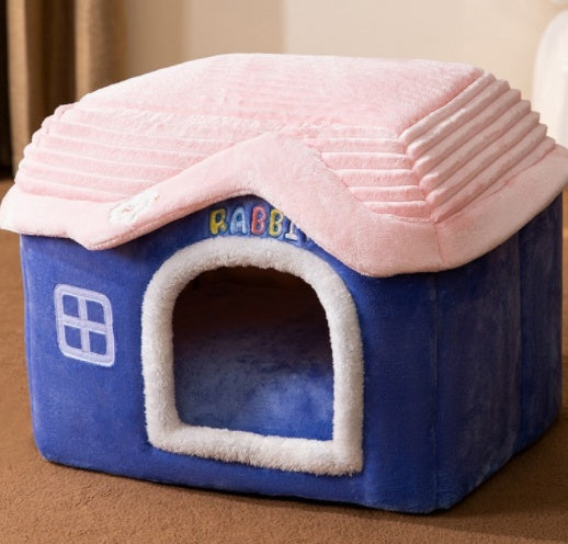 Foldable Pet Cave Bed – Warm, Enclosed Dog Nest - Elibark Dog Supplies