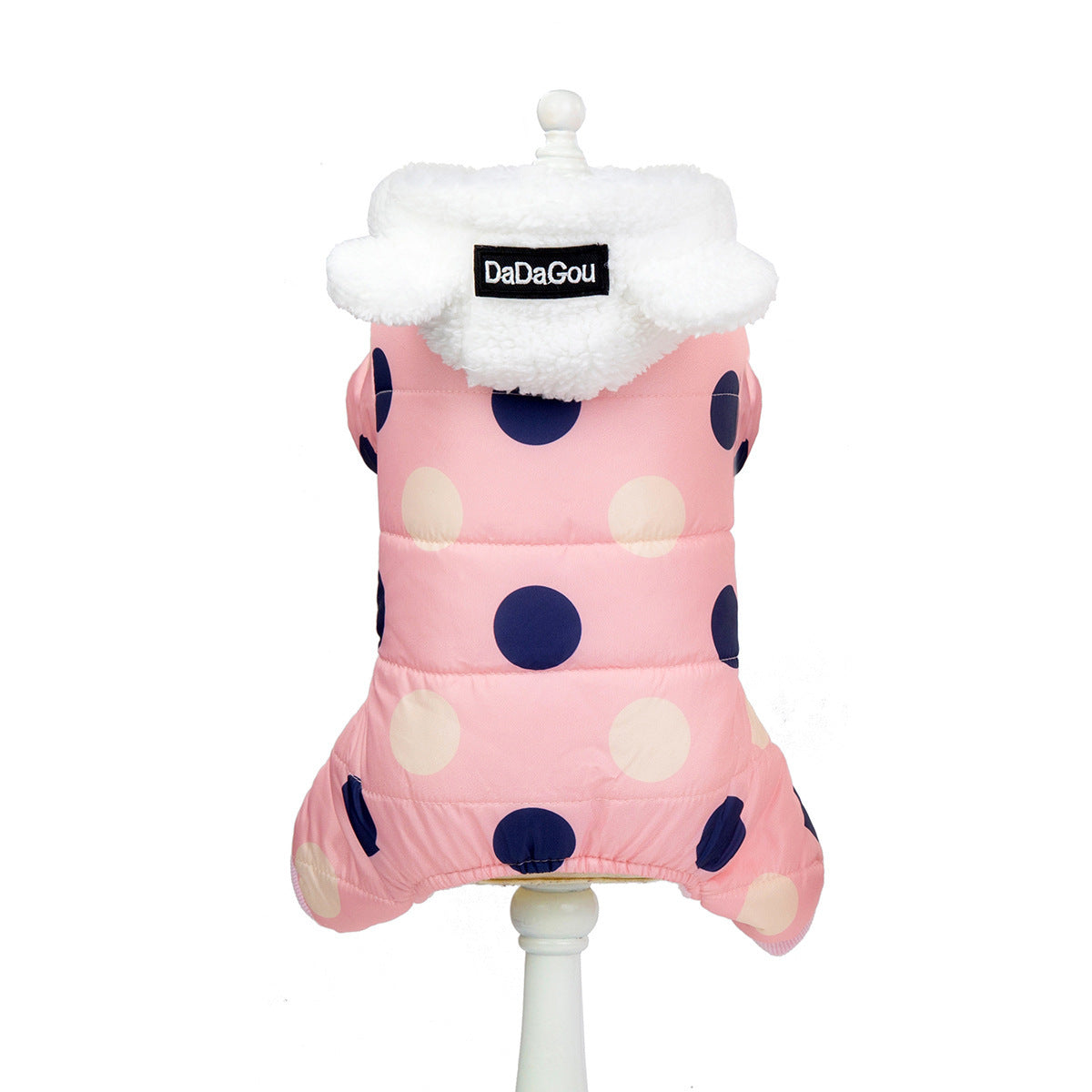 Cozy Polka Dot Cotton Pet Coat – Four-Leg Warmth - Elibark Dog Supplies