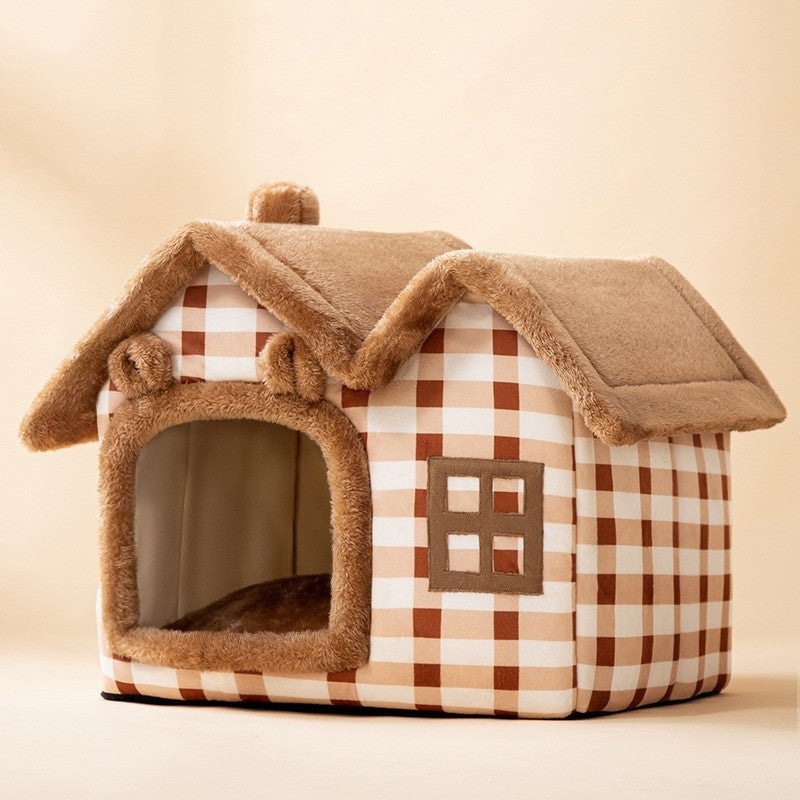 Foldable Pet Cave Bed – Warm, Enclosed Dog Nest - Elibark Dog Supplies