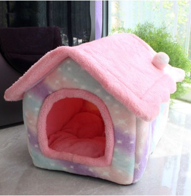 Foldable Pet Cave Bed – Warm, Enclosed Dog Nest - Elibark Dog Supplies