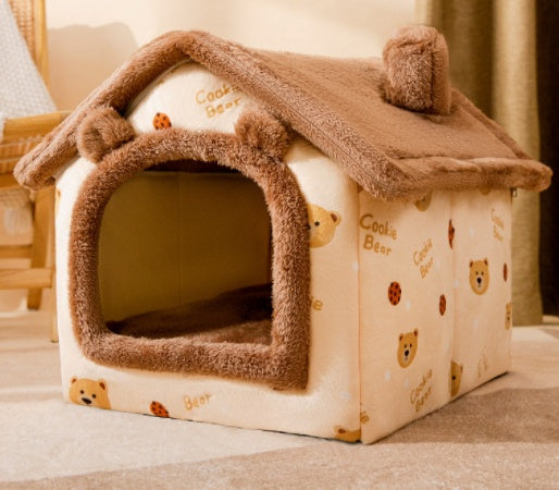 Foldable Pet Cave Bed – Warm, Enclosed Dog Nest - Elibark Dog Supplies