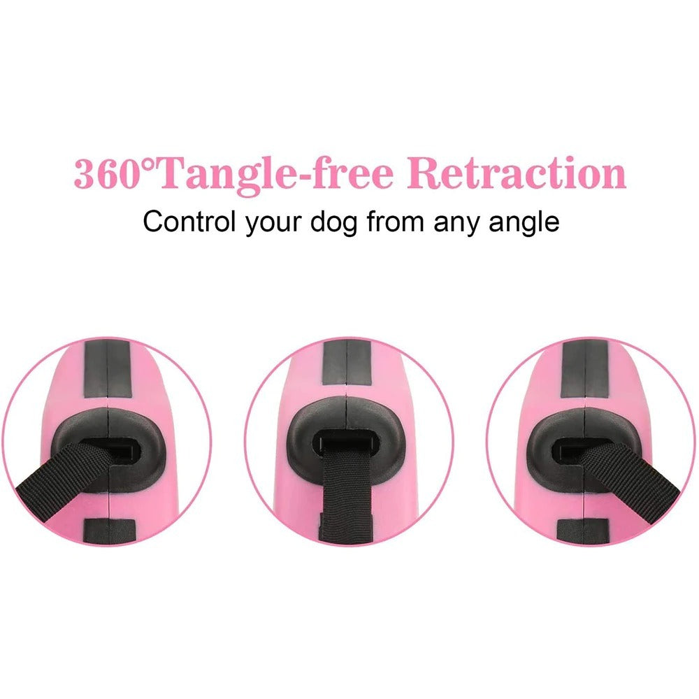 Tangle-Free Retractable Dog Leash with Comfortable Grip - Elibark Dog Supplies
