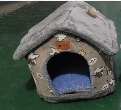 Foldable Pet Cave Bed – Warm, Enclosed Dog Nest - Elibark Dog Supplies