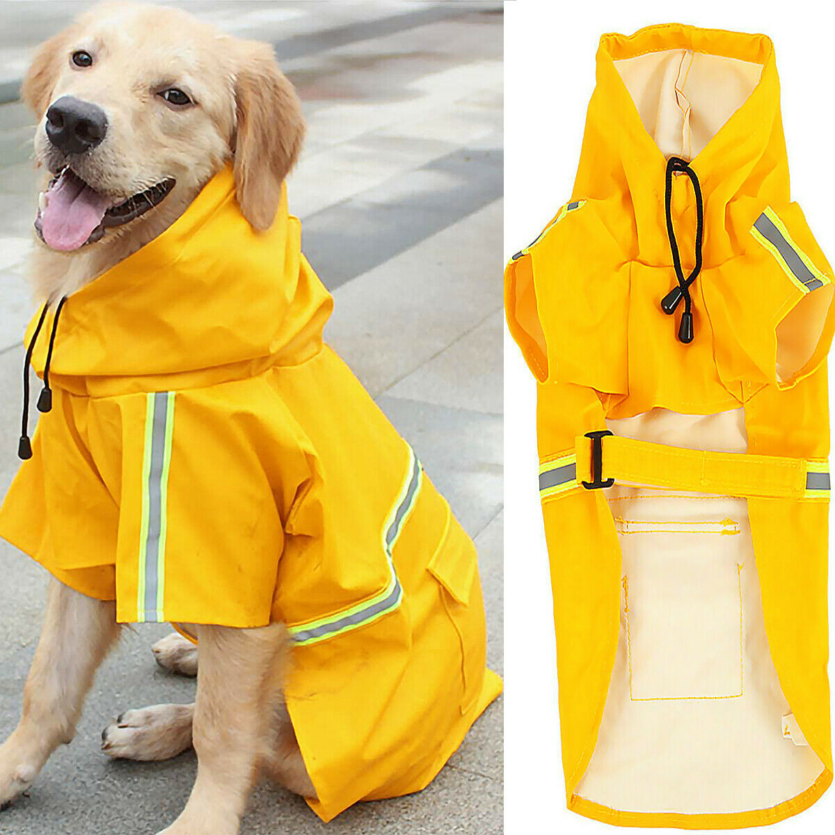 Waterproof Reflective Dog Raincoat with Hood - Elibark Dog Supplies