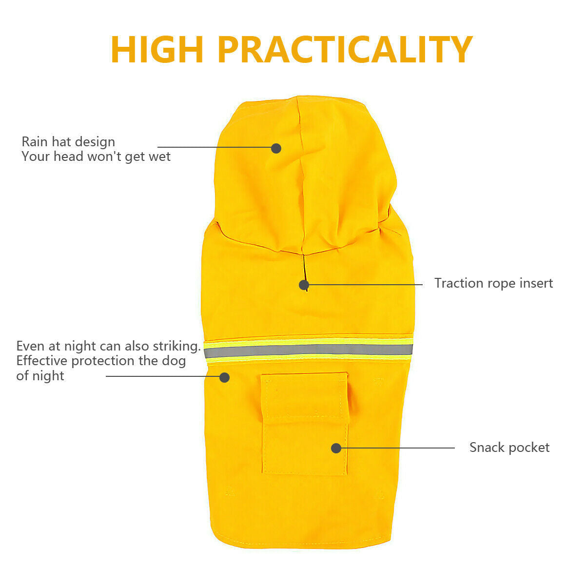 Waterproof Reflective Dog Raincoat with Hood - Elibark Dog Supplies