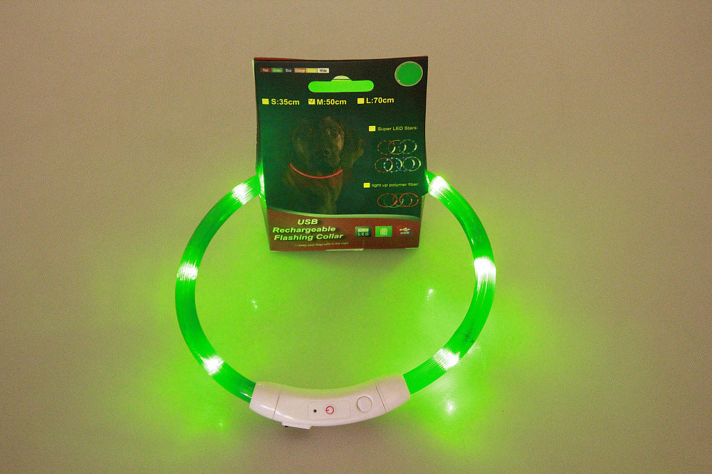 LED Dog Collar – USB Rechargeable Safety Light for Night Walks - Elibark Dog Supplies