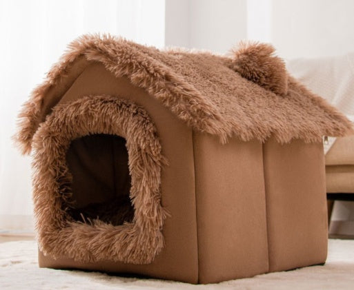 Foldable Pet Cave Bed – Warm, Enclosed Dog Nest - Elibark Dog Supplies