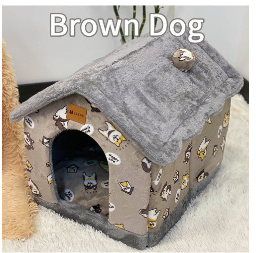 Foldable Pet Cave Bed – Warm, Enclosed Dog Nest - Elibark Dog Supplies