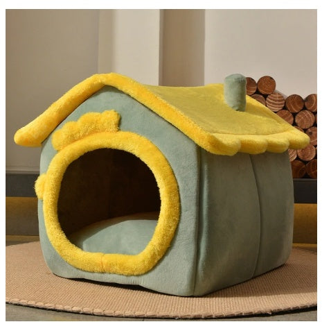 Foldable Pet Cave Bed – Warm, Enclosed Dog Nest - Elibark Dog Supplies