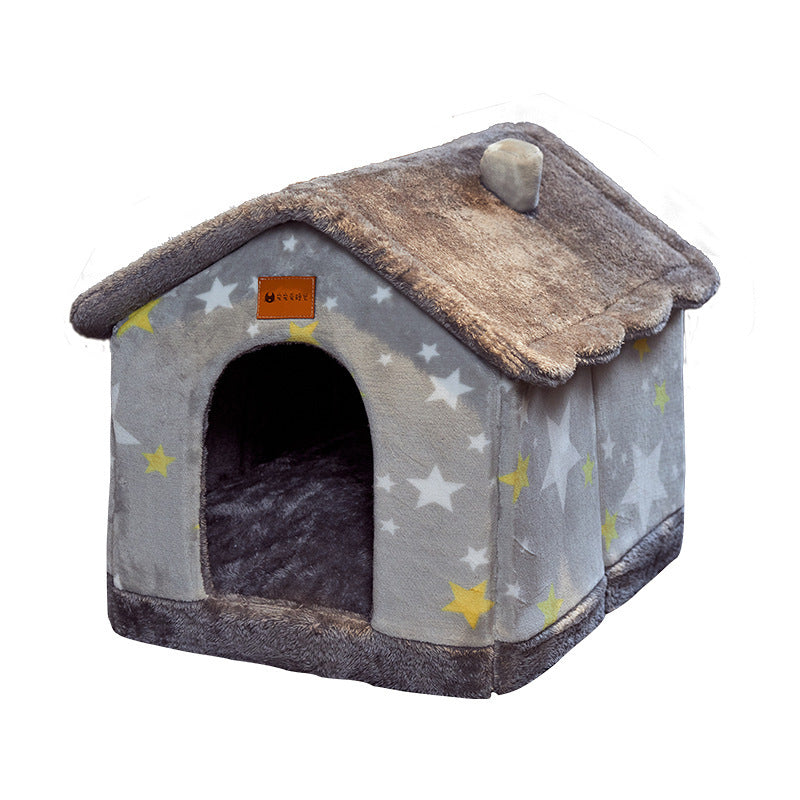 Foldable Pet Cave Bed – Warm, Enclosed Dog Nest - Elibark Dog Supplies