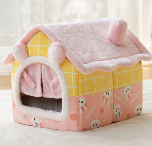 Foldable Pet Cave Bed – Warm, Enclosed Dog Nest - Elibark Dog Supplies