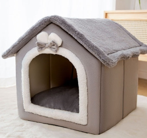 Foldable Pet Cave Bed – Warm, Enclosed Dog Nest - Elibark Dog Supplies