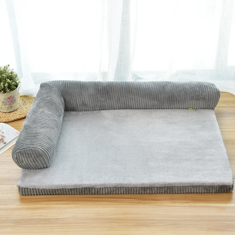 Corduroy Pet Sofa – Cozy Bed for Small to Large Pets - Elibark Dog Supplies