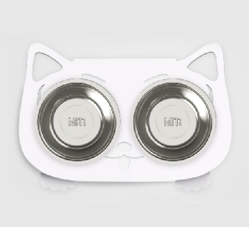 Inclined Stainless Steel Dog Bowl – Anti-Moisture & Stylish - Elibark Dog Supplies