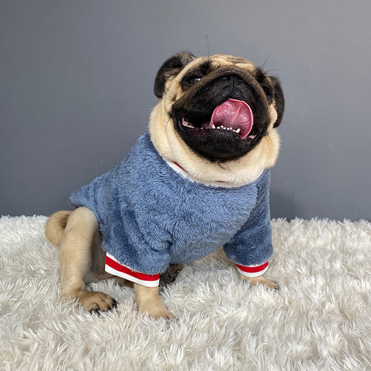 Blue Cotton Dog Sweater – Comfy Fit for All Sizes - Elibark Dog Supplies