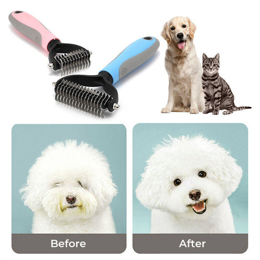 Gentle Dual-Sided Brush for Tangles & Loose Fur - Elibark Dog Supplies