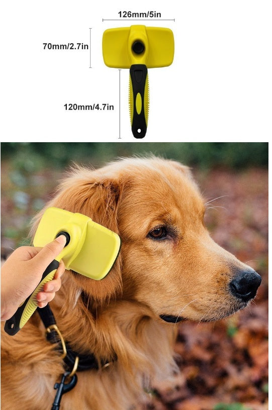 Self-Cleaning Pet Comb – Retractable Brush for Dogs - Elibark Dog Supplies