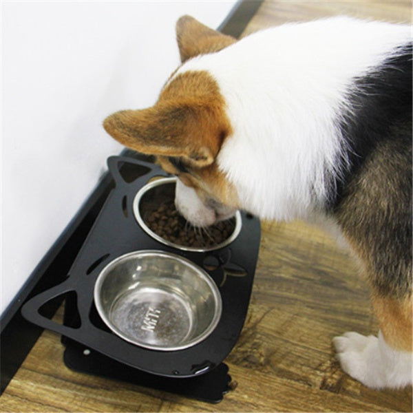 Inclined Stainless Steel Dog Bowl – Anti-Moisture & Stylish - Elibark Dog Supplies