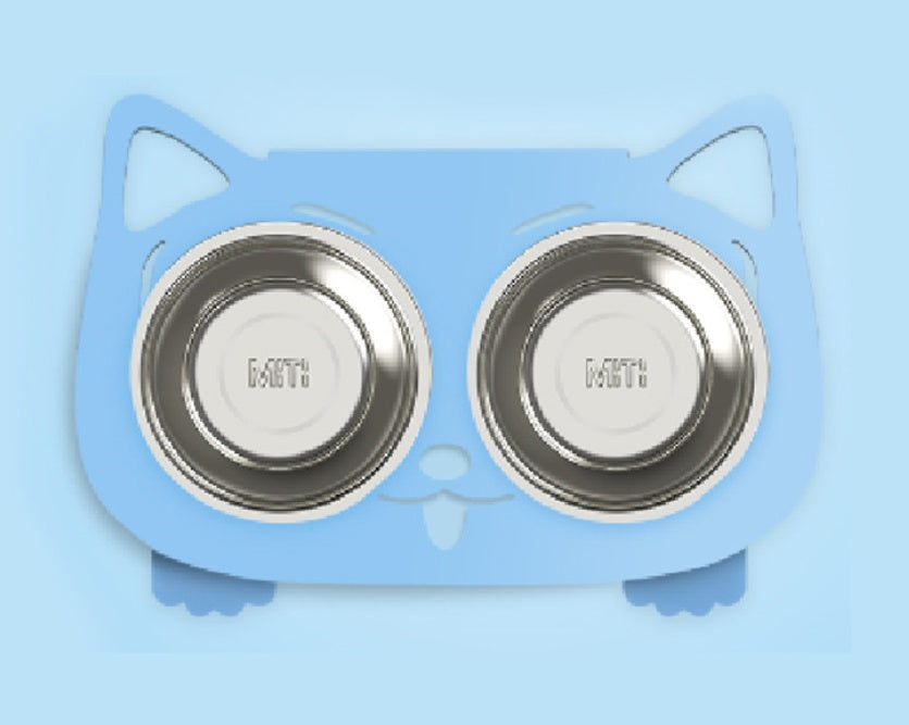 Inclined Stainless Steel Dog Bowl – Anti-Moisture & Stylish - Elibark Dog Supplies