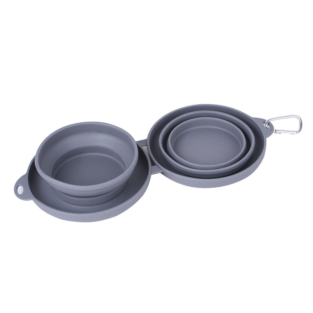 Foldable Double Dog Bowl – Portable & Durable Feeding Set - Elibark Dog Supplies