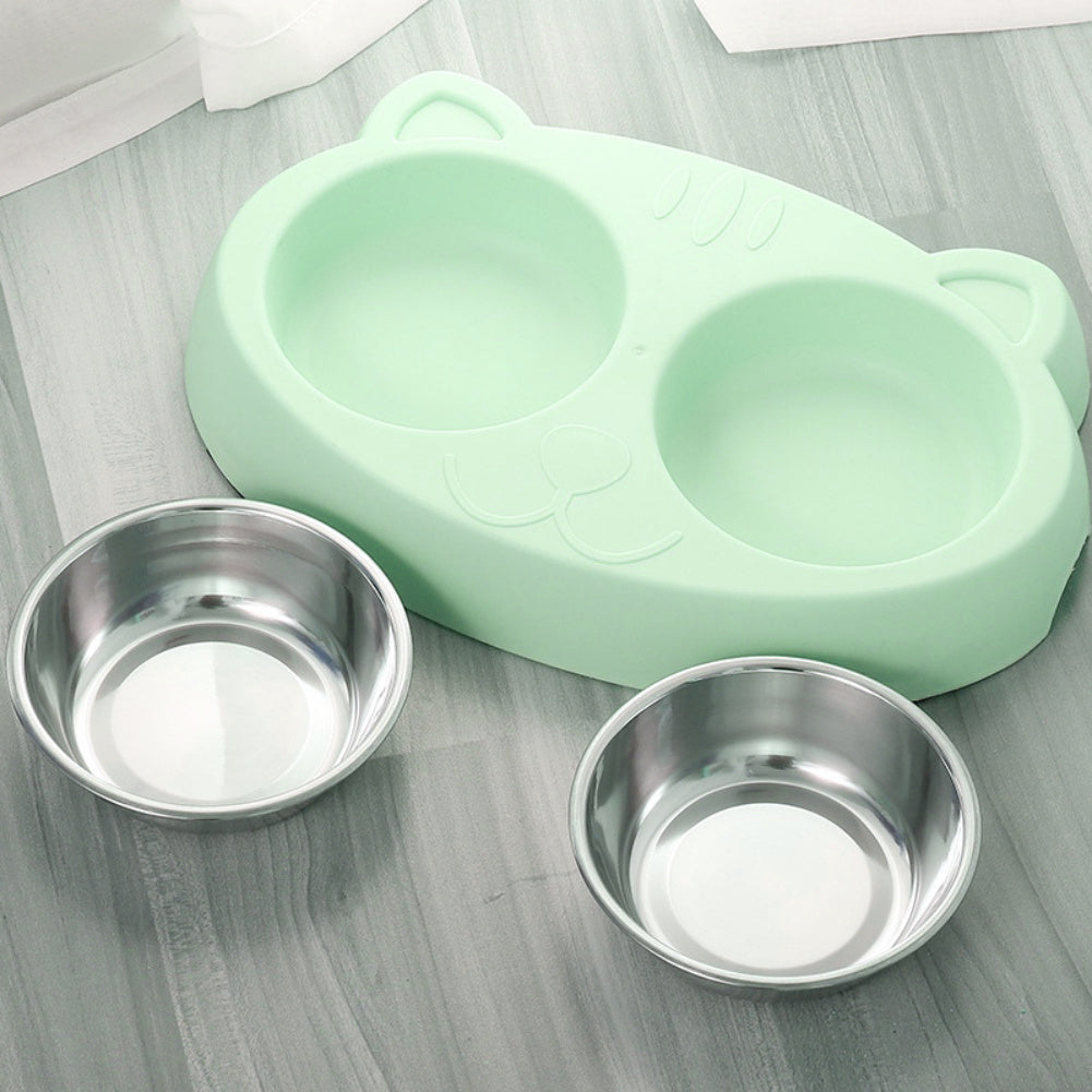 Non-Slip Raised Double Bowls for Dogs - Elibark Dog Supplies