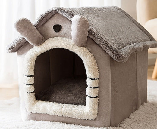 Foldable Pet Cave Bed – Warm, Enclosed Dog Nest - Elibark Dog Supplies