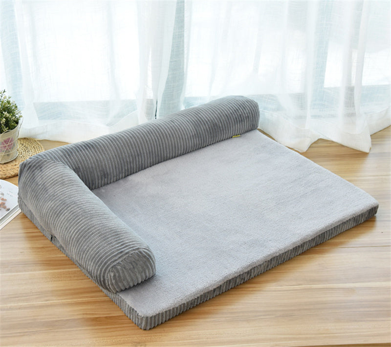 Corduroy Pet Sofa – Cozy Bed for Small to Large Pets - Elibark Dog Supplies