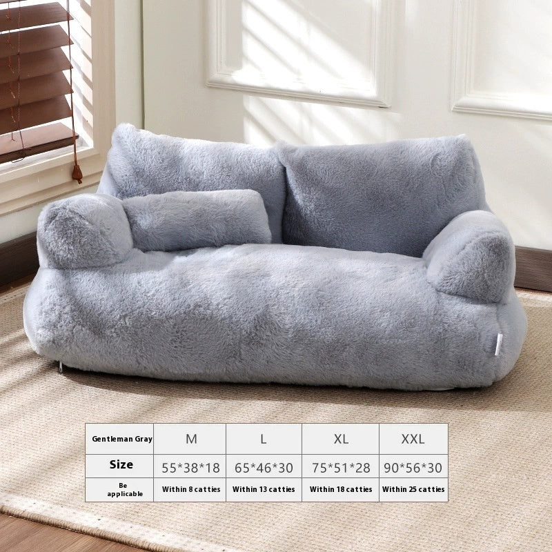 Warm Flannel Dog Sofa Bed – Cozy Kennel for Medium & Large Dogs - Elibark Dog Supplies