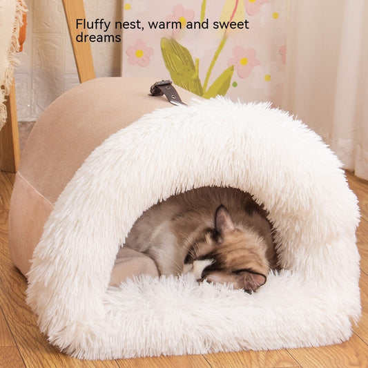 Cozy Portable Pet Nest – Warm Dog & Cat Bed for Winter - Elibark Dog Supplies