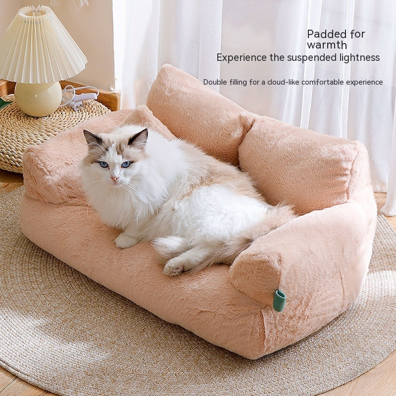 Warm Flannel Dog Sofa Bed – Cozy Kennel for Medium & Large Dogs - Elibark Dog Supplies