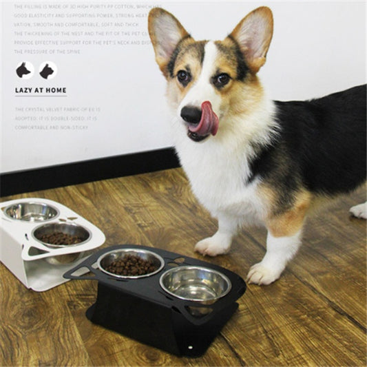 Inclined Stainless Steel Dog Bowl – Anti-Moisture & Stylish - Elibark Dog Supplies