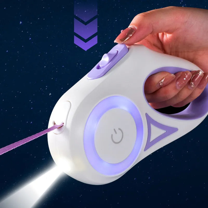NightGlow Retractable Dog Leash with LED Light - Elibark Dog Supplies