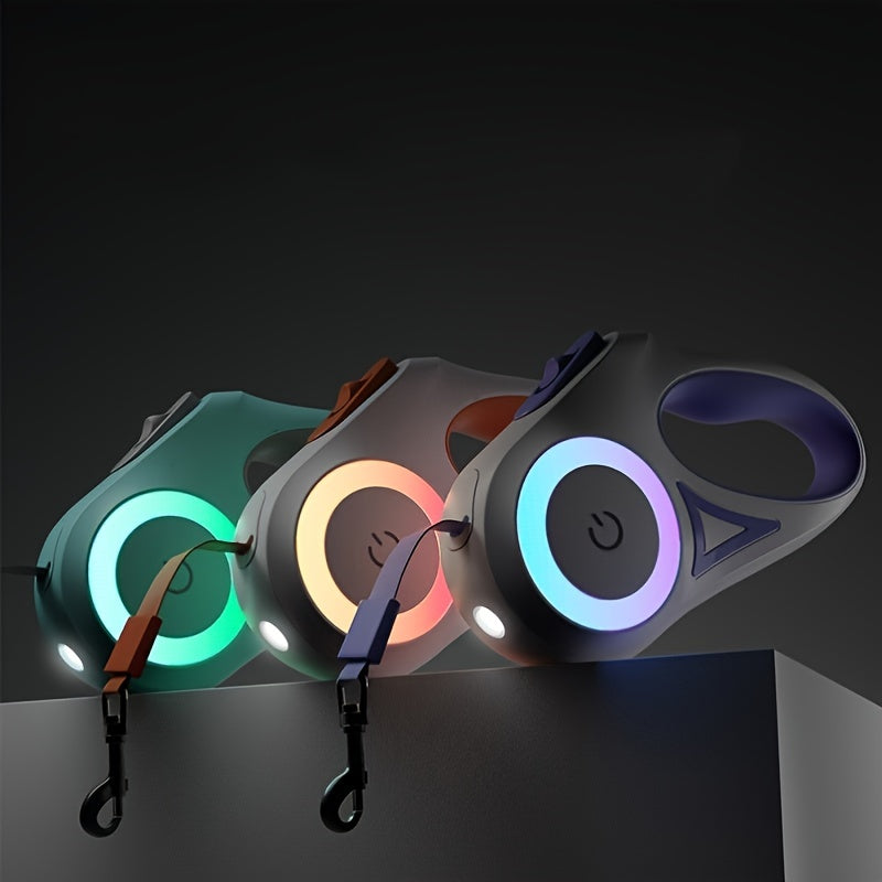 NightGlow Retractable Dog Leash with LED Light - Elibark Dog Supplies