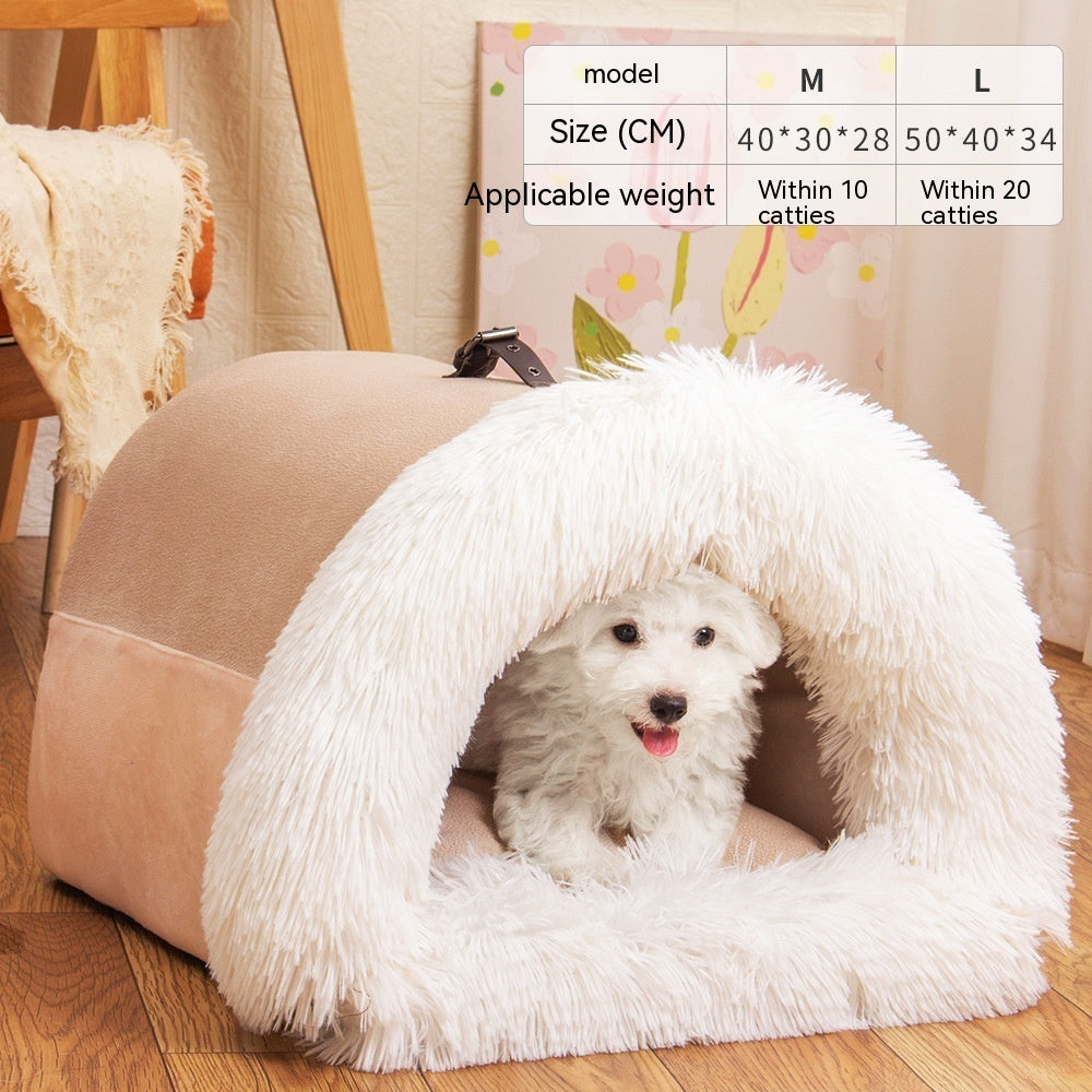 Cozy Portable Pet Nest – Warm Dog & Cat Bed for Winter - Elibark Dog Supplies