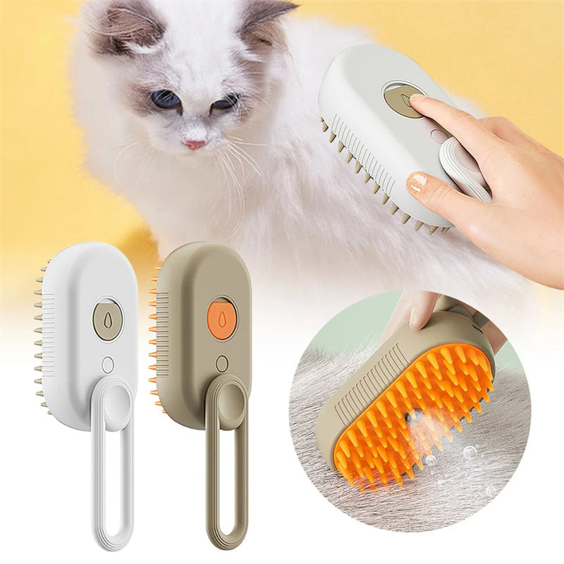 3-in-1 Steam Pet Brush – Groom, De-Shed & Massage - Elibark Dog Supplies