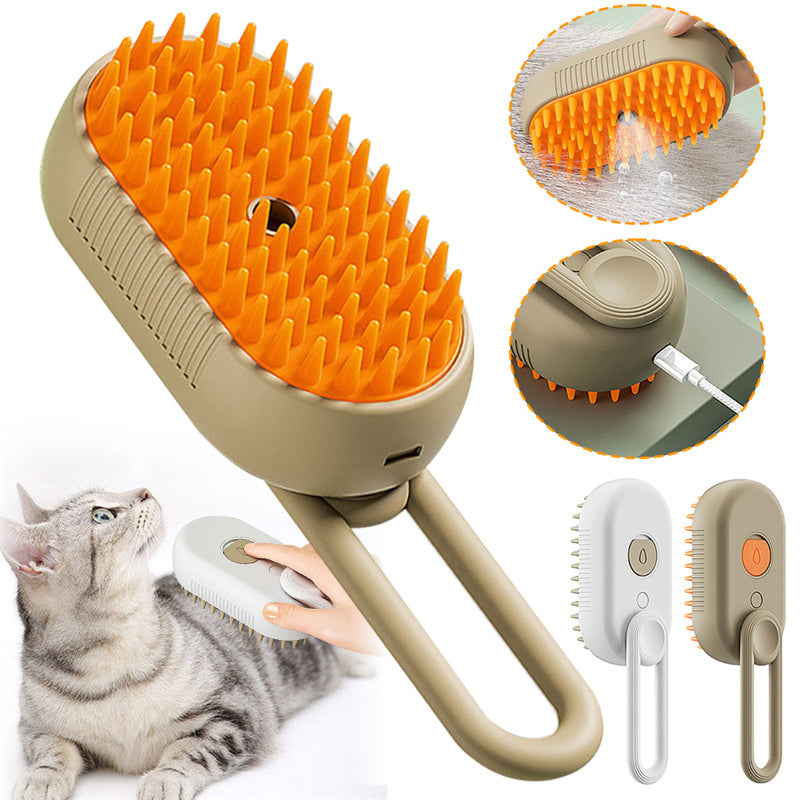 3-in-1 Steam Pet Brush – Groom, De-Shed & Massage - Elibark Dog Supplies
