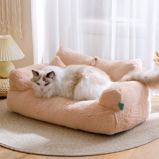 Warm Flannel Dog Sofa Bed – Cozy Kennel for Medium & Large Dogs - Elibark Dog Supplies