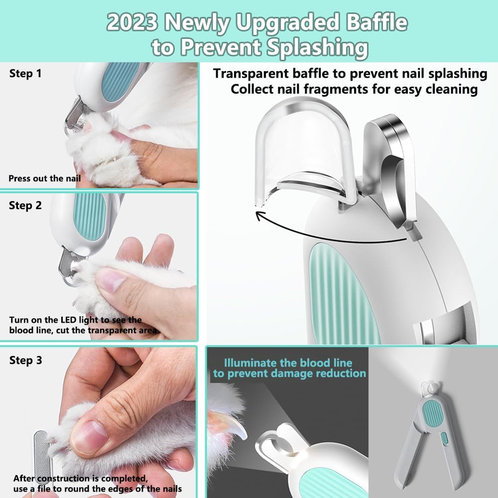 LED Pet Nail Clippers for Safe, Easy Trimming - Elibark Dog Supplies